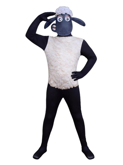 Shaun the Sheep Costume Cartoon Farm Sheep Full Body Jumpsuit 