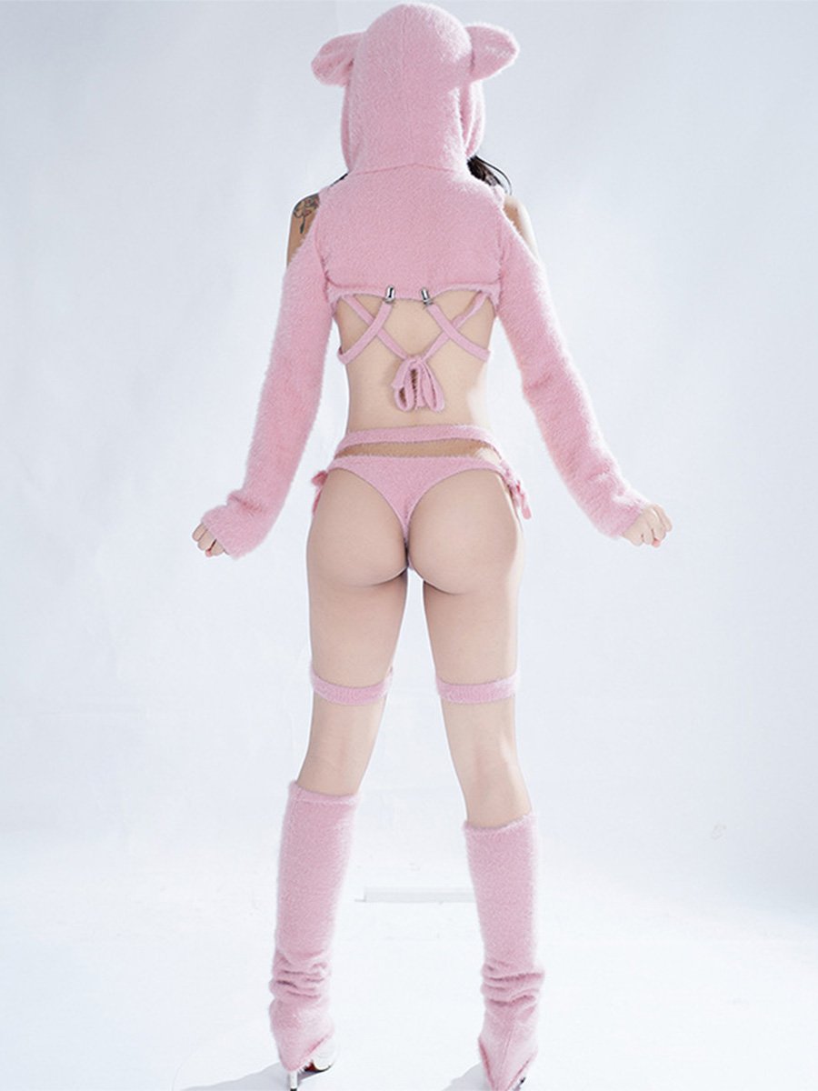 Plush Pink Teddy Bear Outfit