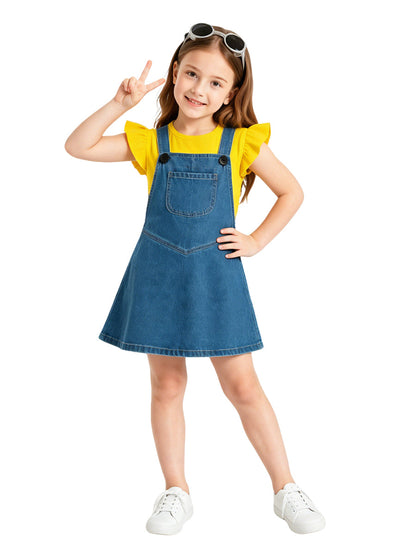 Girls Animated Overall Dress Set