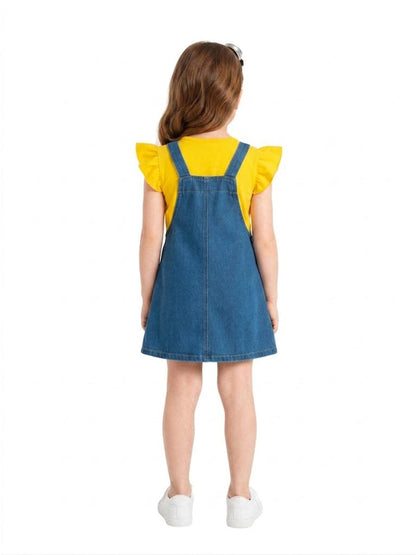 Girls Animated Overall Dress Set