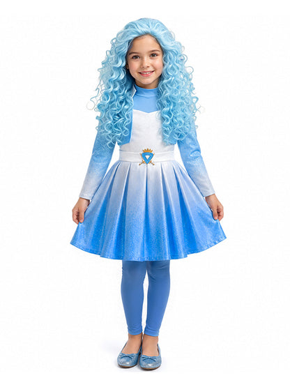 Descendants 5 Chloe Costume for Kids Descendants Wicked Wonderland Blue Princess Cosplay Outfit