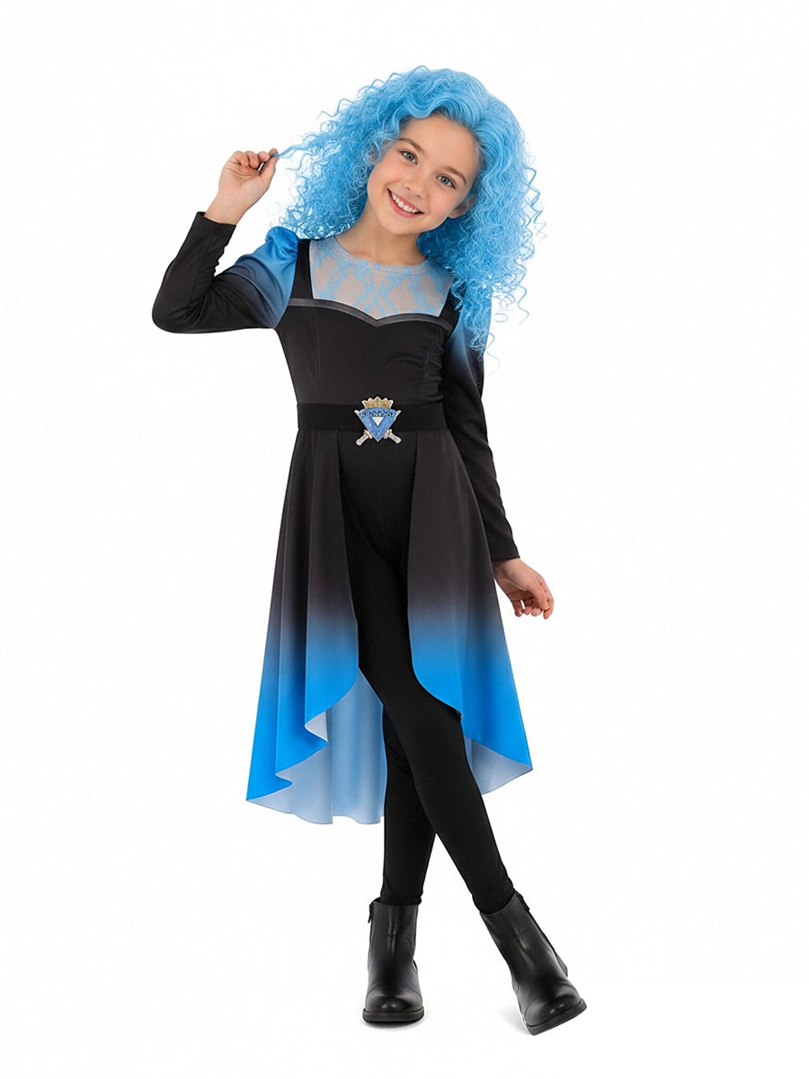 Girls Evil Blue Princess Costume