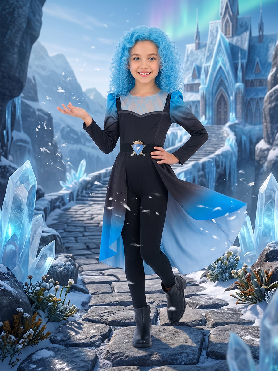 Girls Evil Blue Princess Costume
