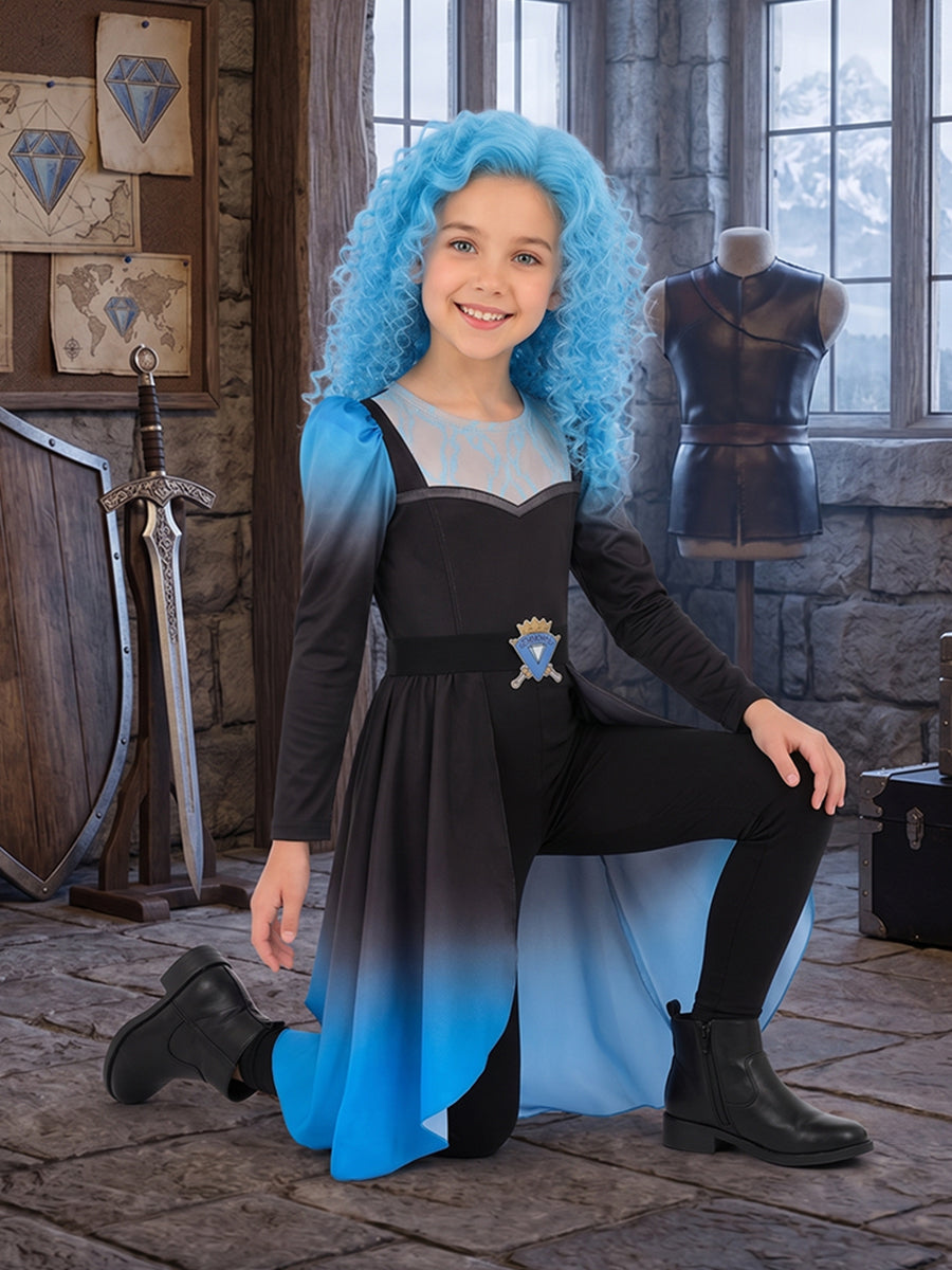 Girls Evil Blue Princess Costume