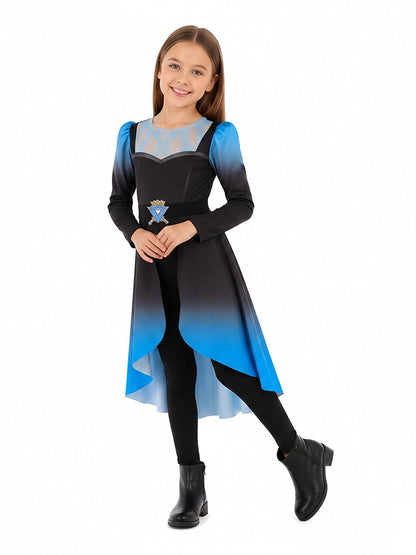 Descendants 5 Evil Chloe Costume for Girls Descendants Wicked Wonderland Princess Blue Cosplay Outfit