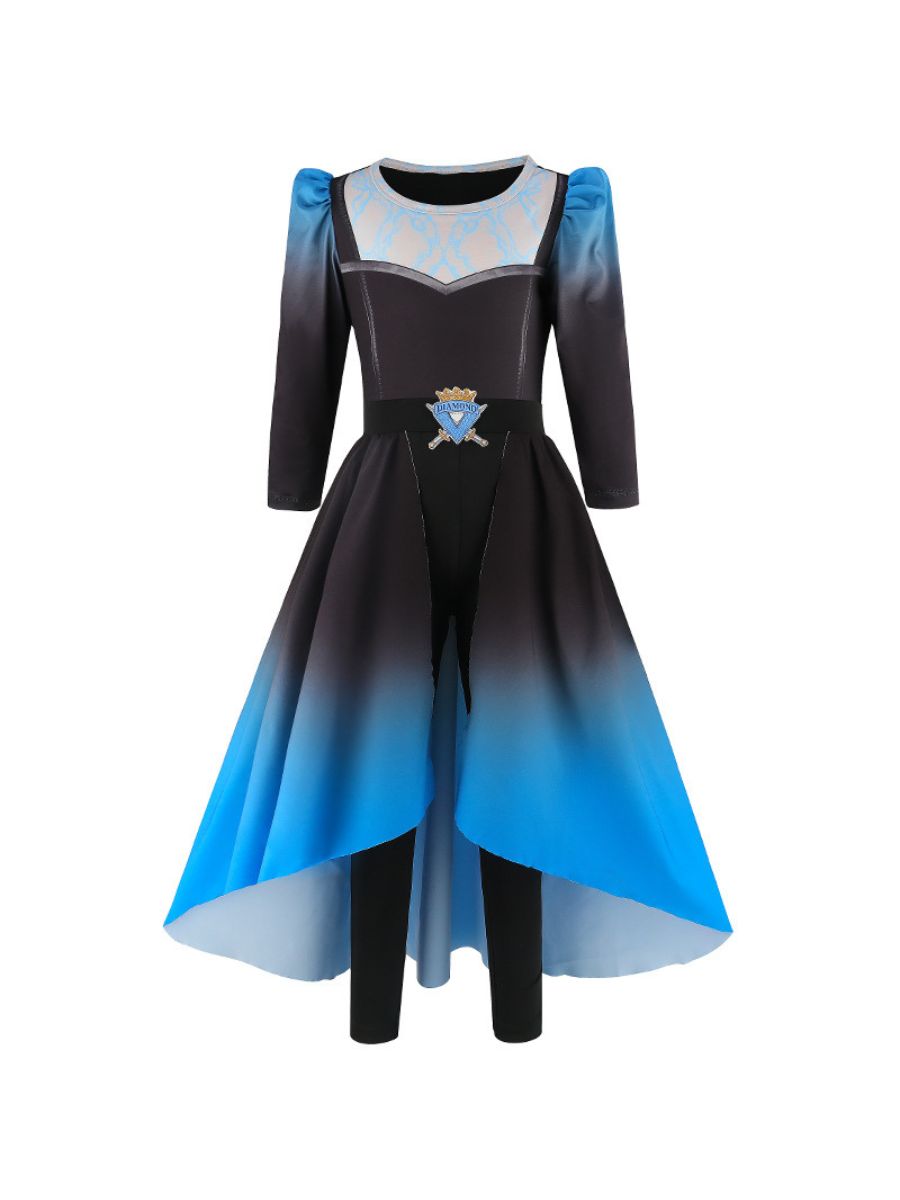 Girls Evil Blue Princess Costume
