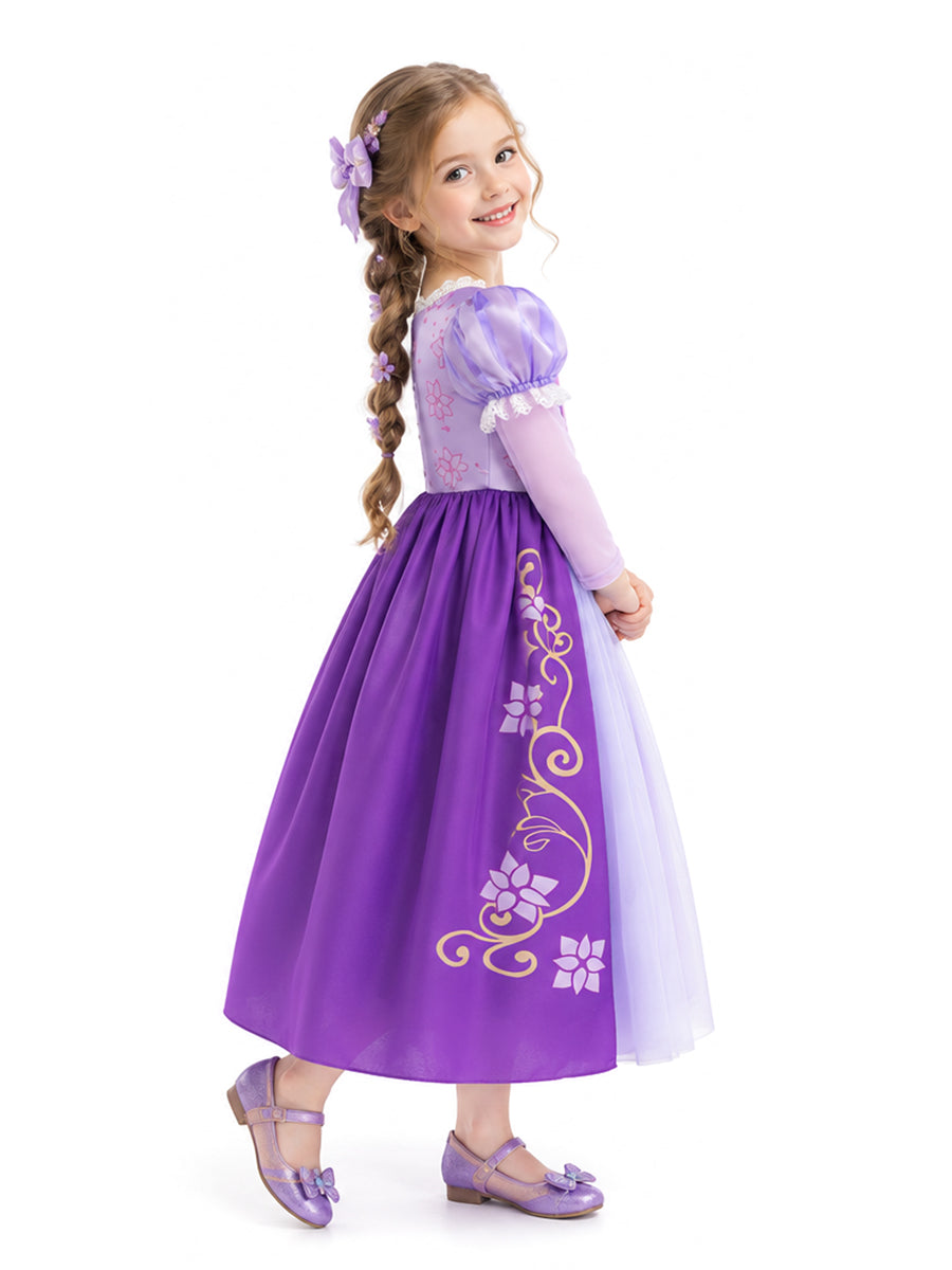 Girls Long Hair Princess Dress