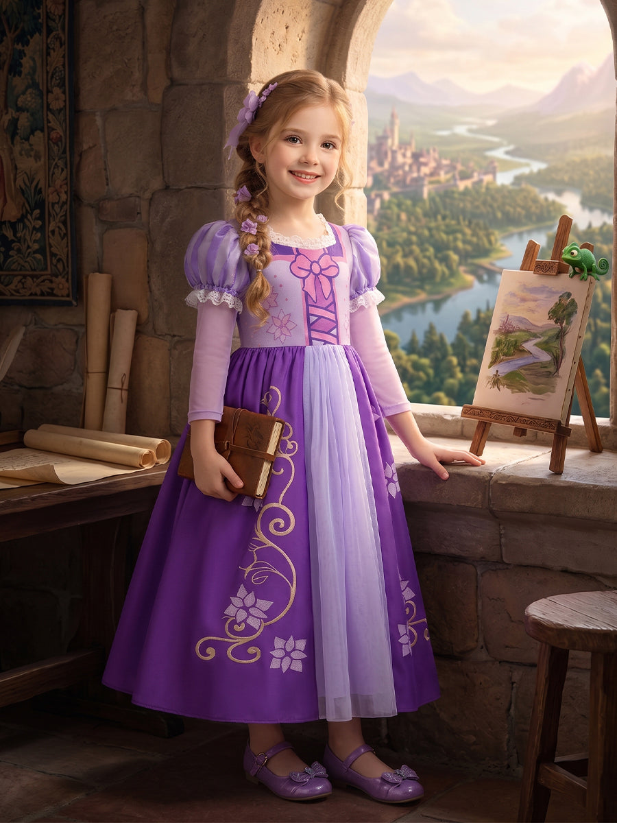 Girls Long Hair Princess Dress