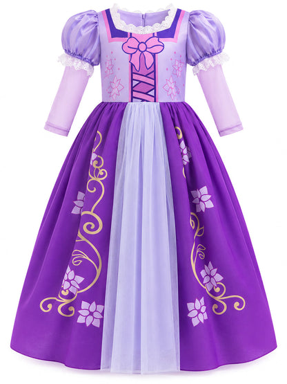 Girls Long Hair Princess Dress
