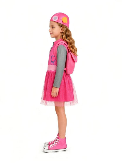 Girls Pink Pup Dress Costume