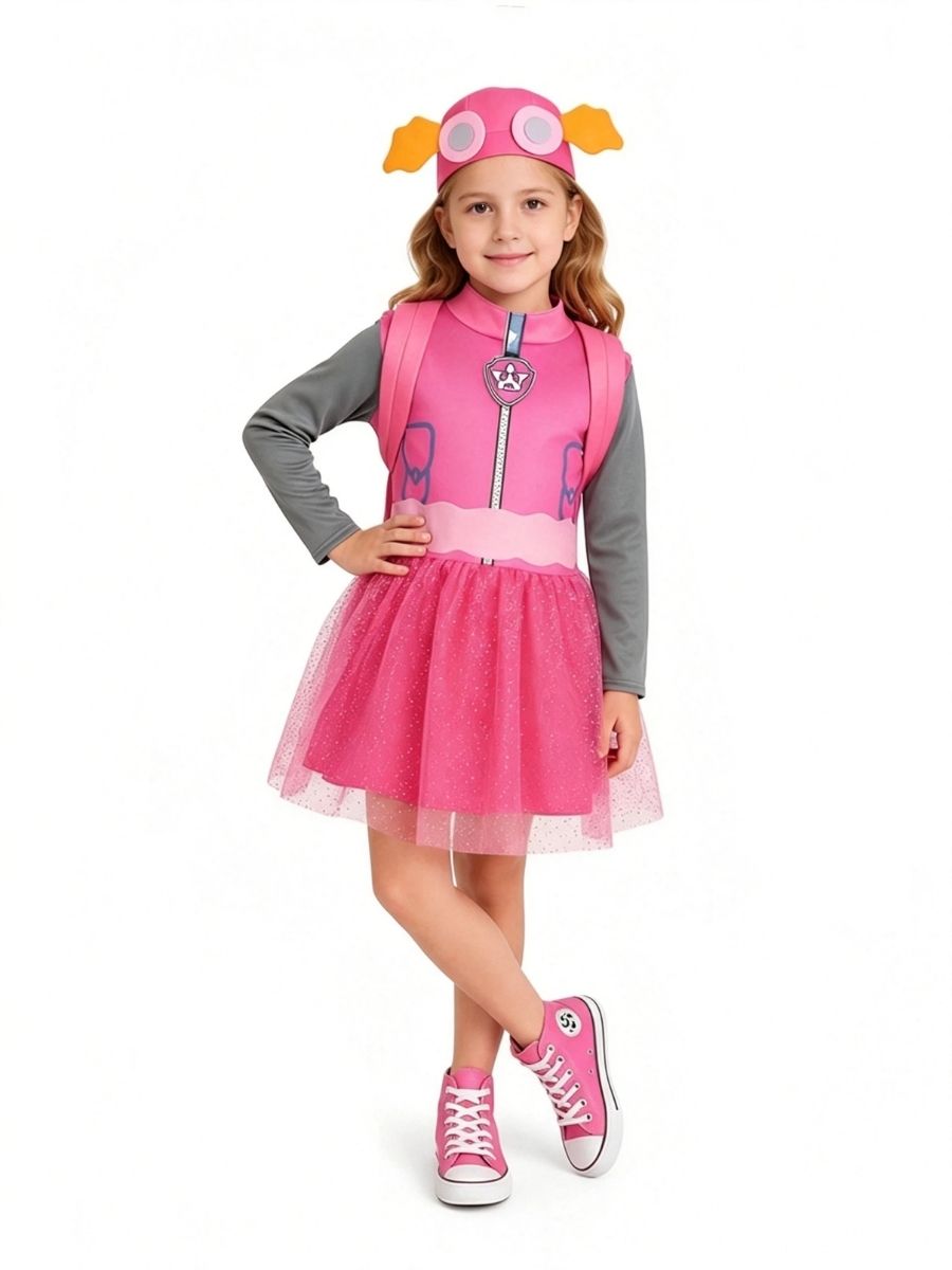 Girls Pink Pup Dress Costume