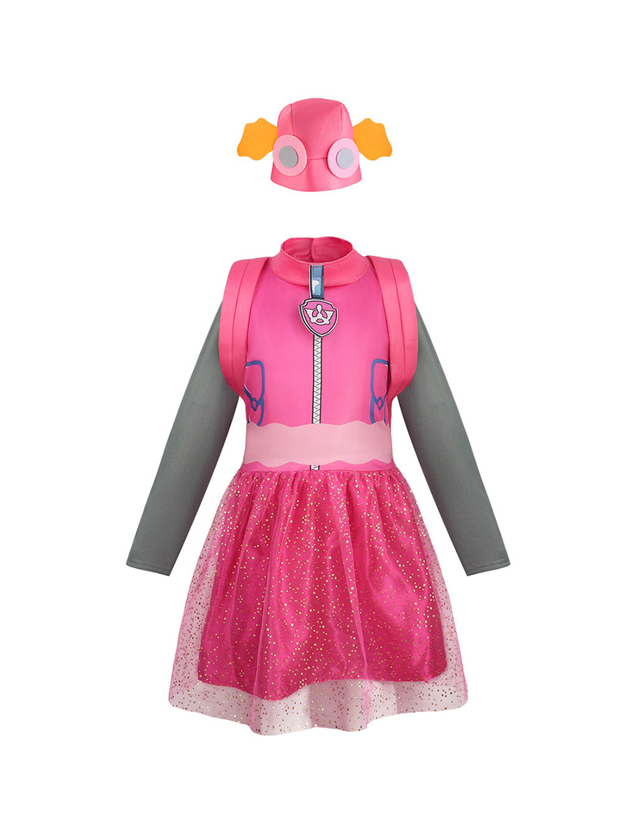 Girls Pink Pup Dress Costume
