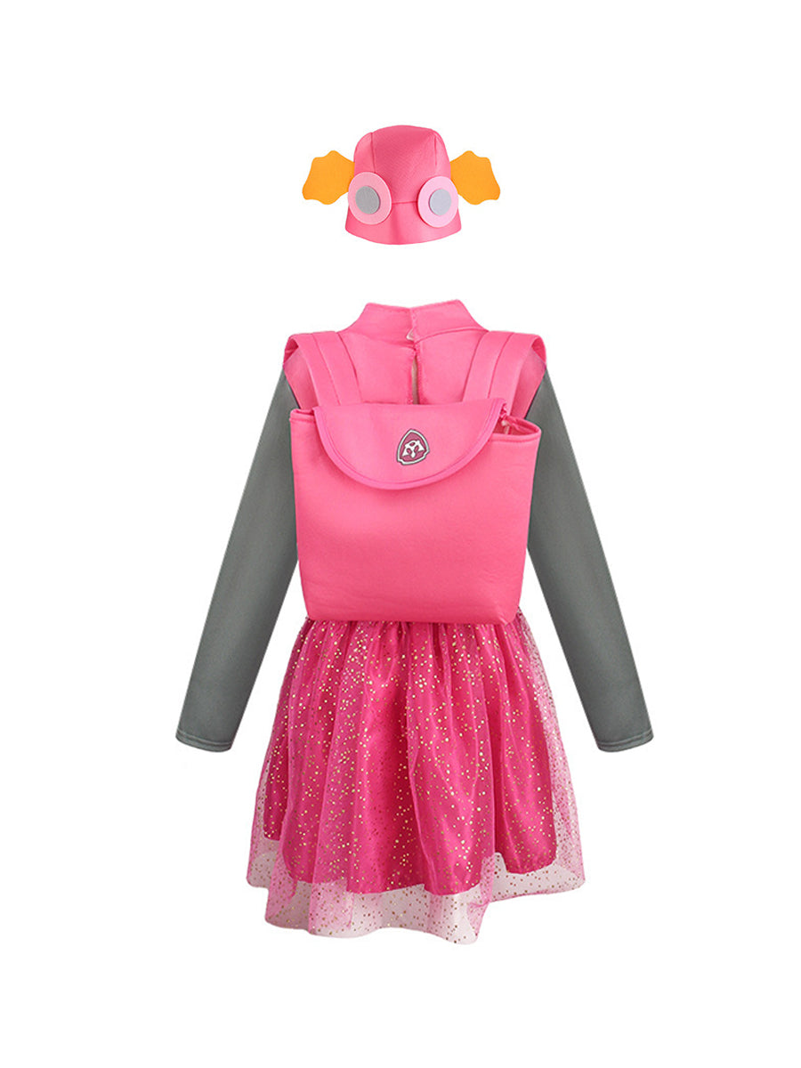 Girls Pink Pup Dress Costume