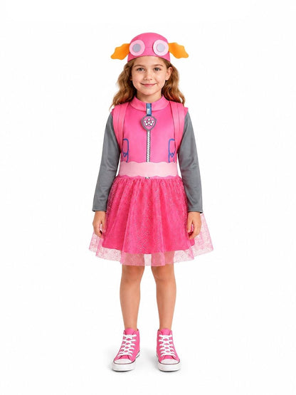 Girls Paw Patrol Skye Costume Pink Puppy Tiered Tutu Dress Set