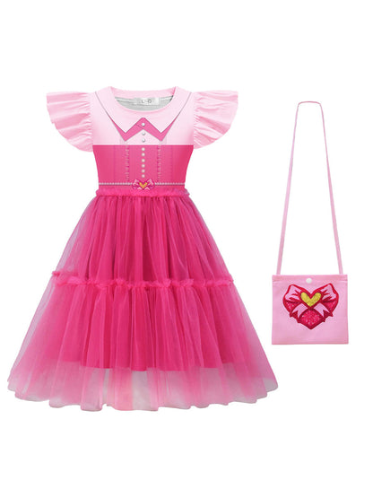 Girls Pink Tiered Tulle Princess Dress
