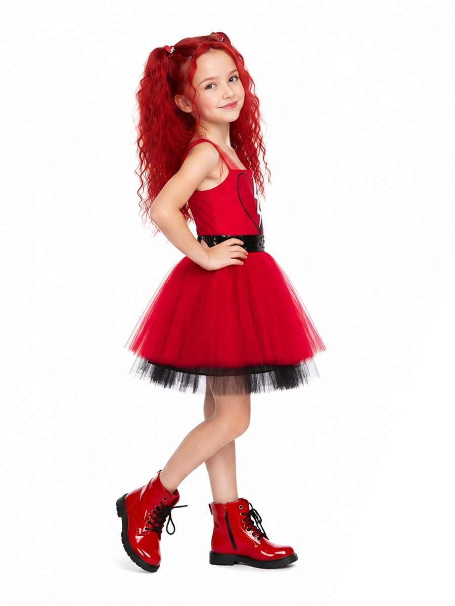 Girls Red Princess Tutu Dress