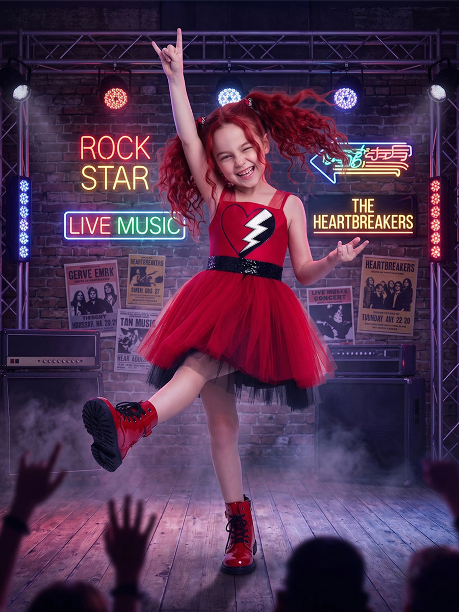 Girls Red Princess Tutu Dress