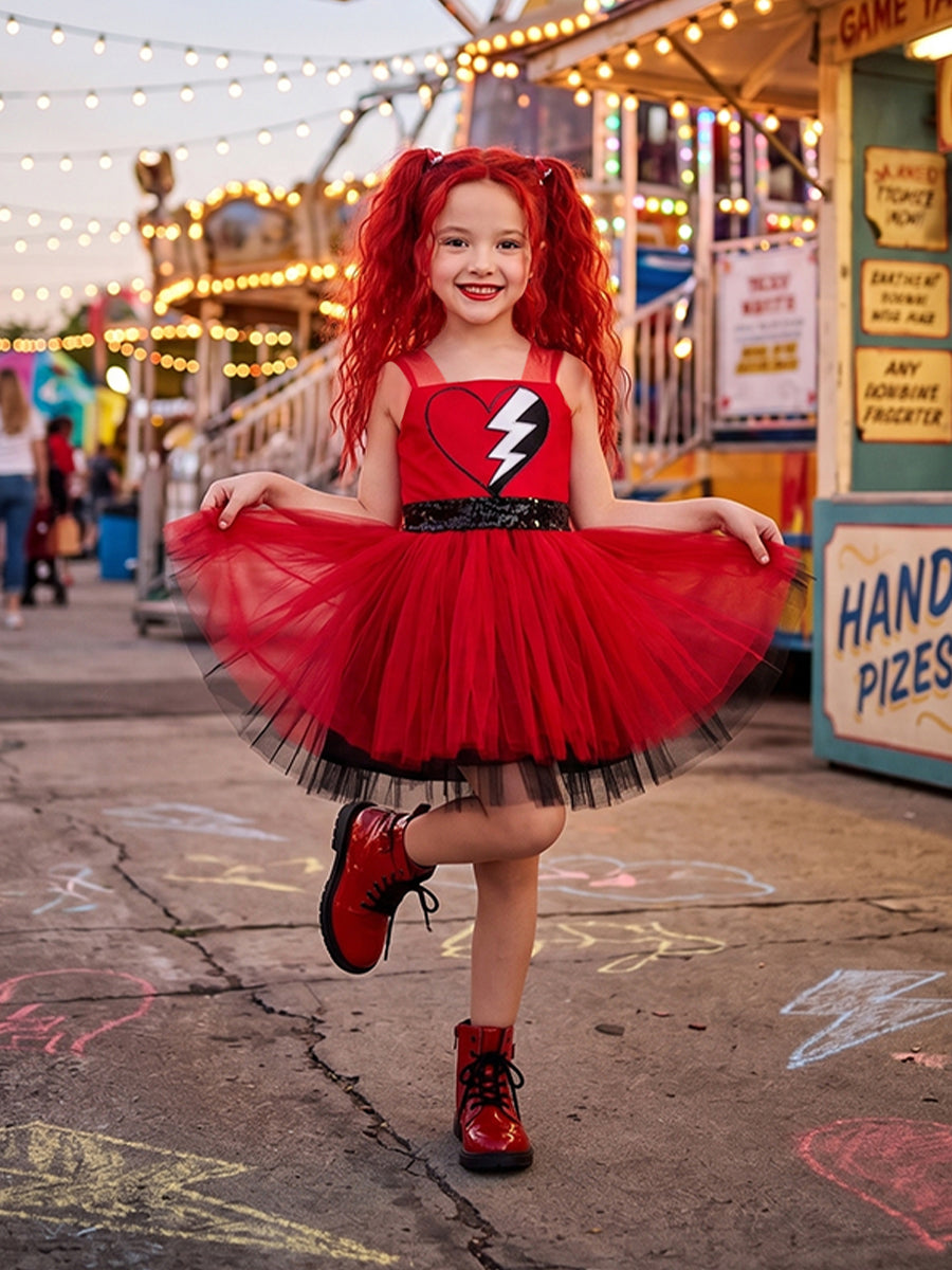 Girls Red Princess Tutu Dress