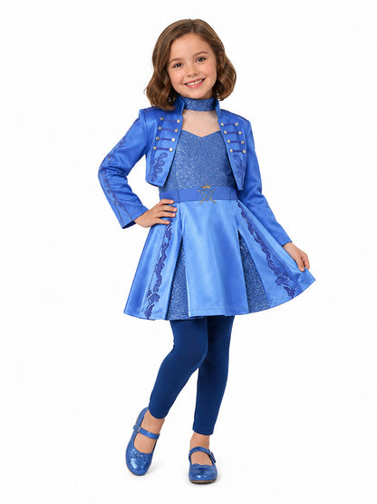 Girls Descendants 5 Chloe Costume Descendants Wicked Wonderland Blue Princess Cosplay Outfit