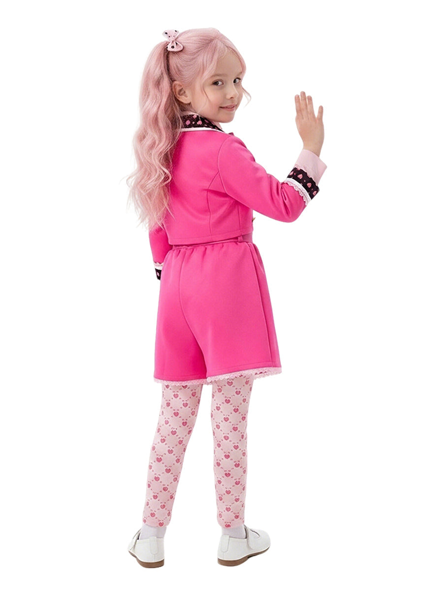 Girls Royal Pink Cosplay Outfit