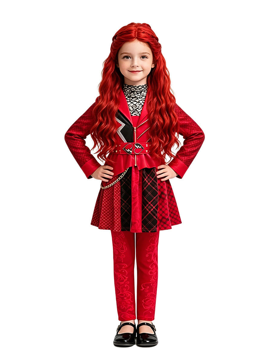 Girls Descendants 5 Red Costume Descendants Wicked Wonderland Red Princess Outfit