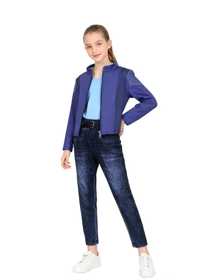 Girls Blue Jacket & Denim Pants Costume