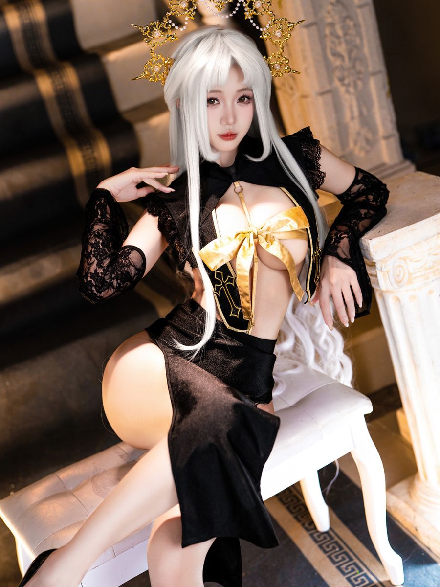 Gothic Nun Cosplay Lingerie Set