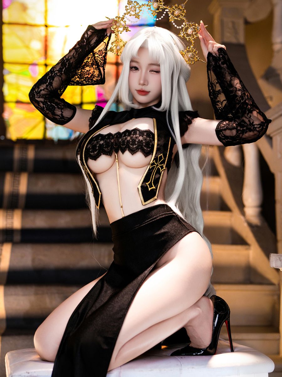 Gothic Nun Cosplay Lingerie Set