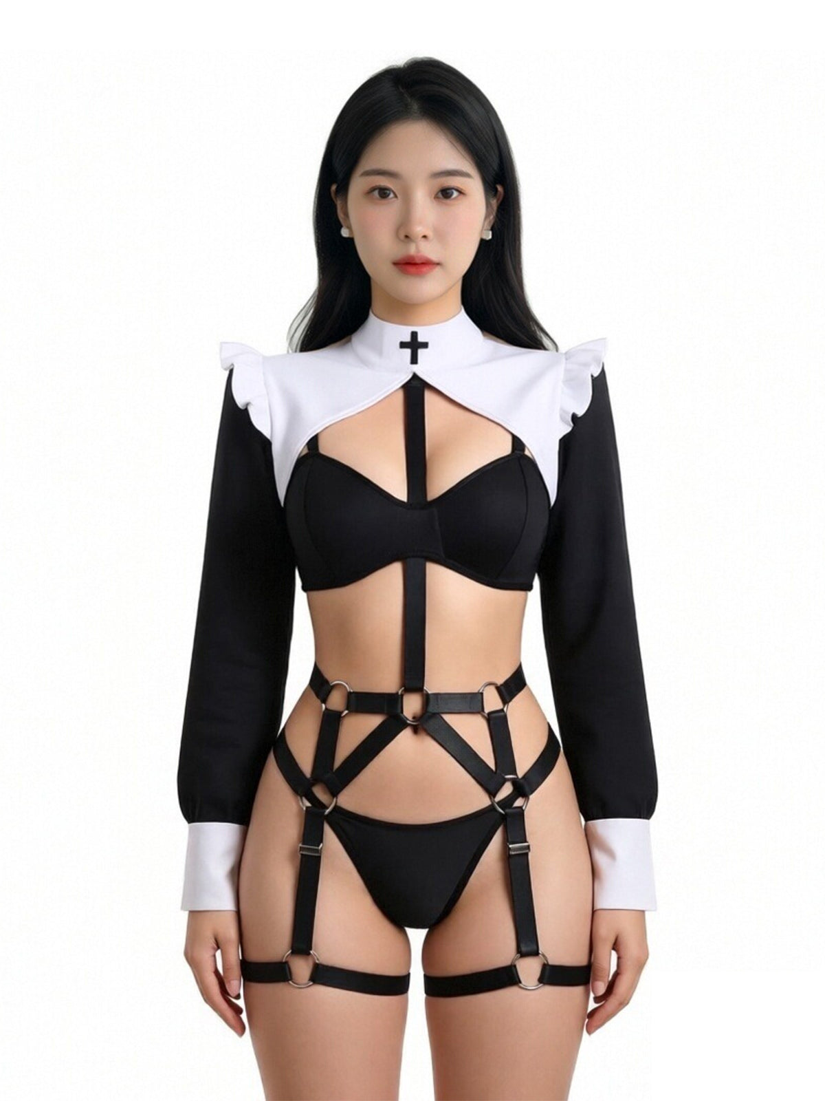 Gothic Nun Harness Costume