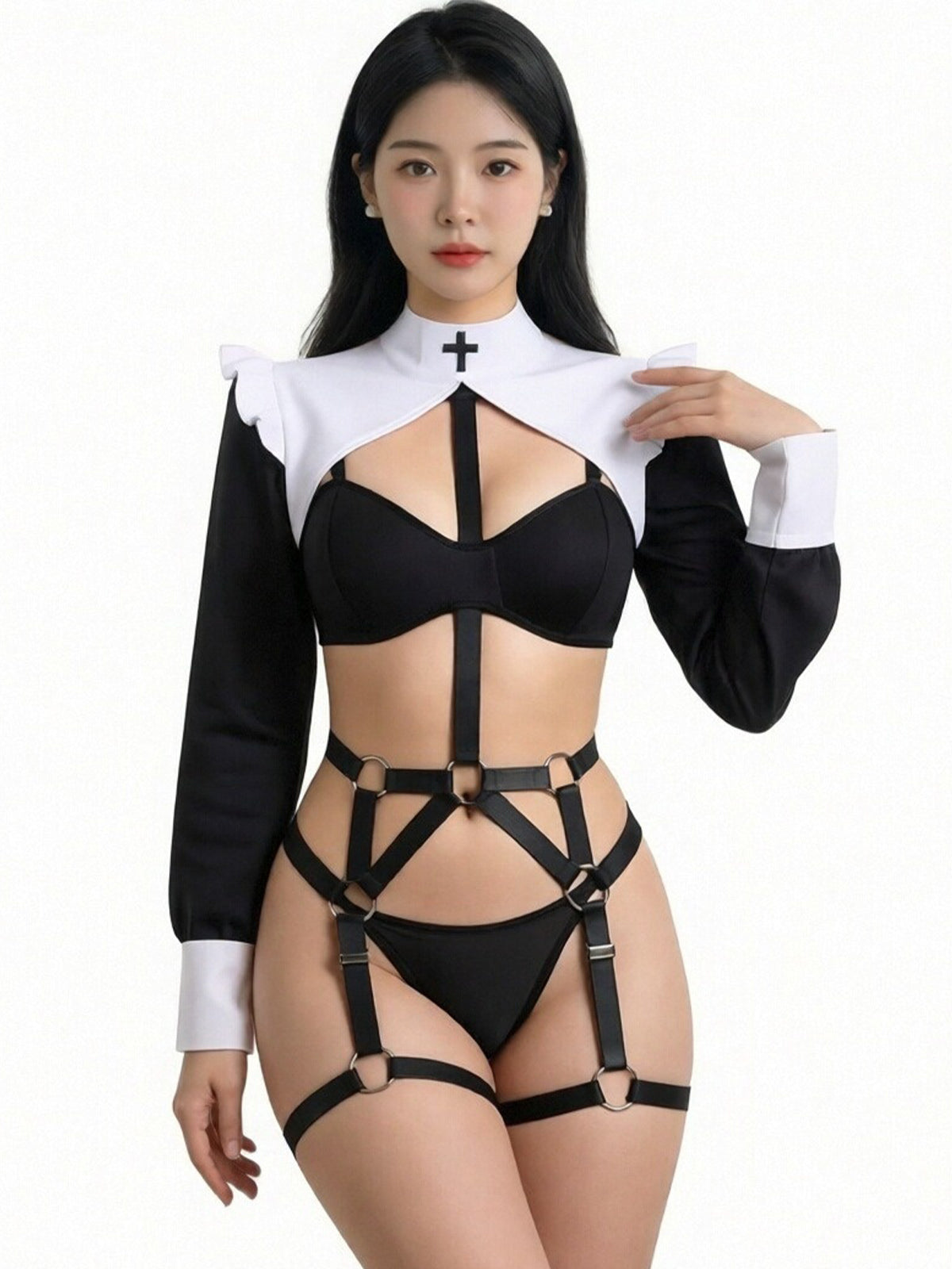 Gothic Nun Harness Costume