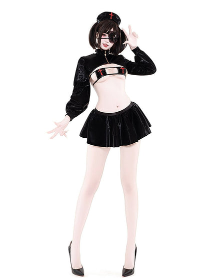 Latex Gothic Nurse Costume