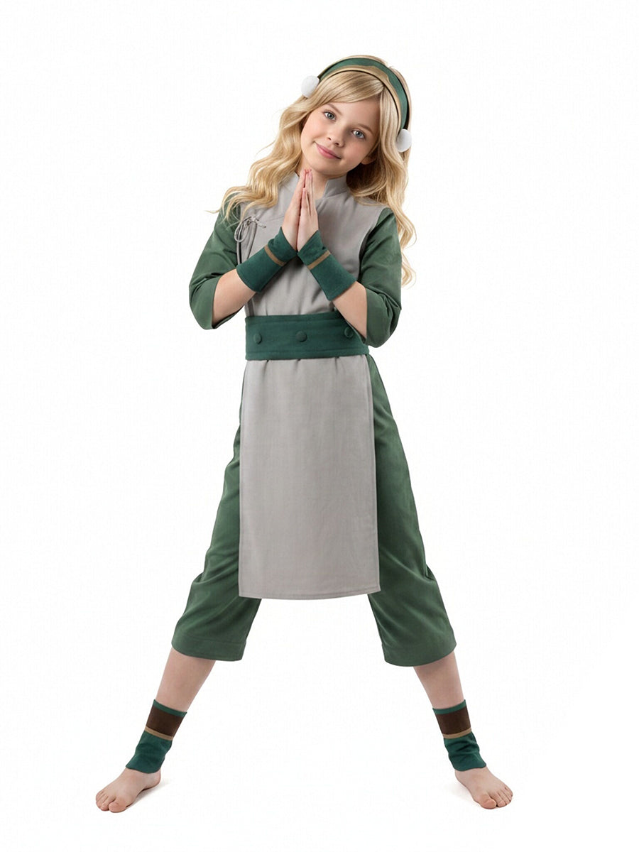 Toph Beifong Cosplay Costume for Kids and Adults Avatar Earth Kingdom Outfit