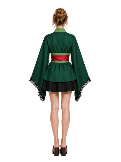 Green Kimono Style Cosplay Costume