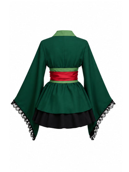 Green Kimono Style Cosplay Costume