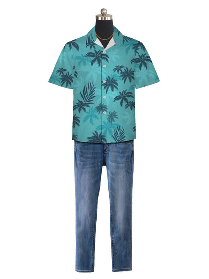 Men’s Tropical Print Shirt w/ Jeans