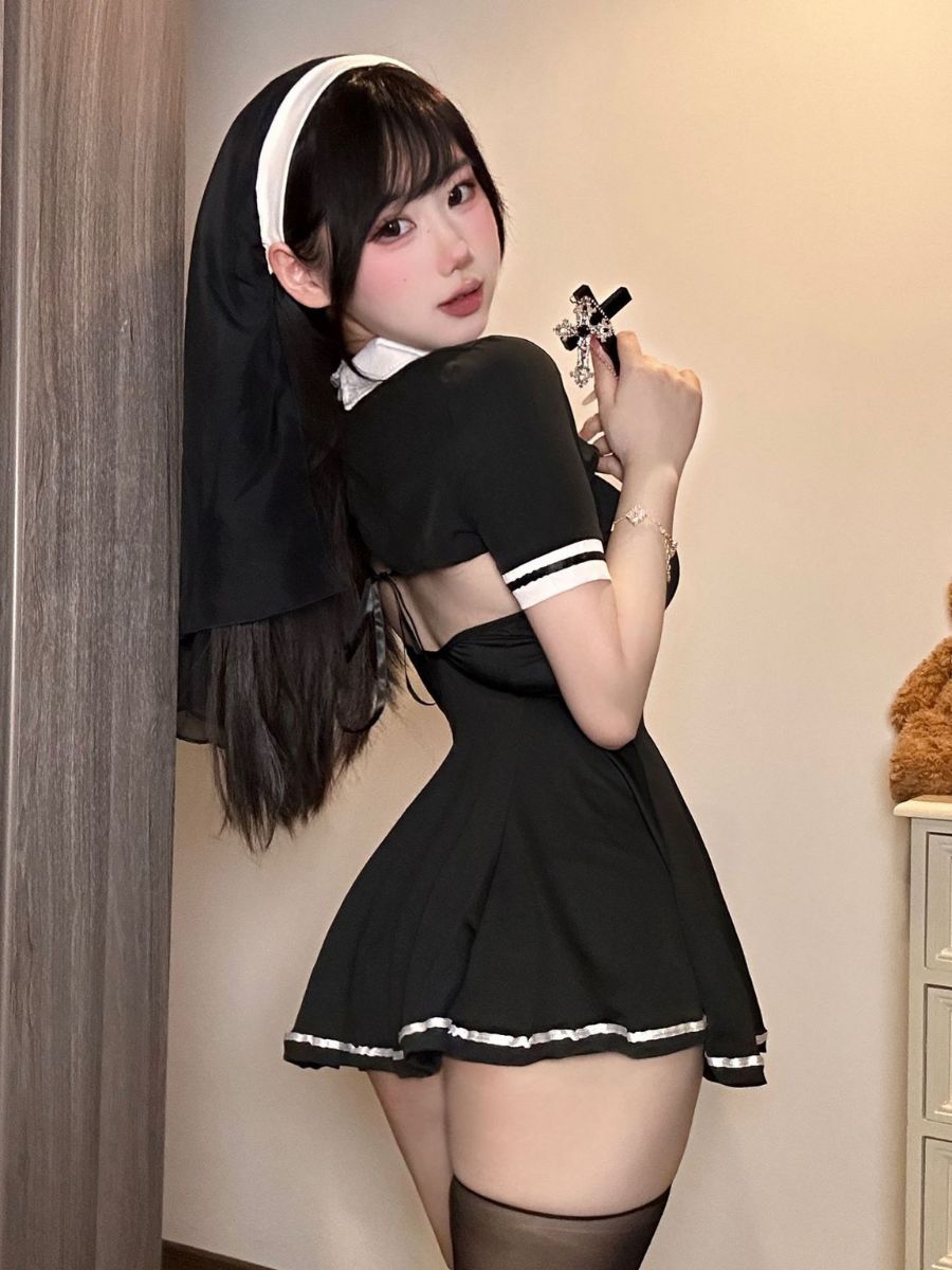 Habit Nun Cosplay Mini Dress