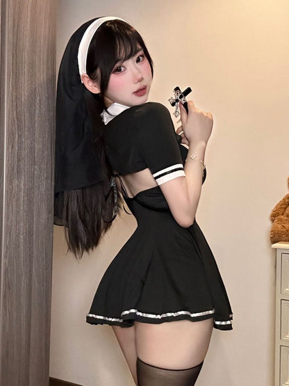 Habit Nun Cosplay Mini Dress