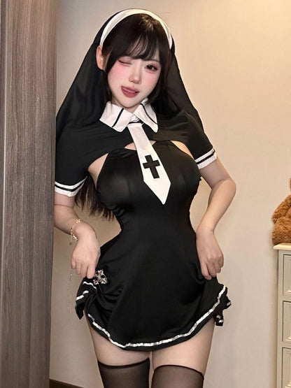 Habit Nun Cosplay Mini Dress