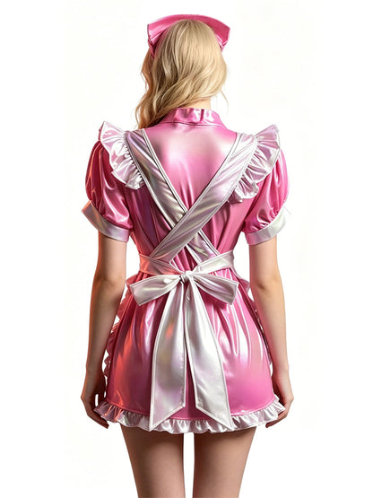Holographic Pink Nurse Cosplay Costume