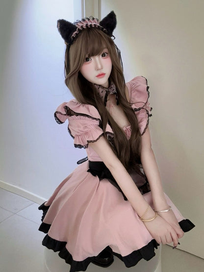 Kawaii Pink Lolita Maid Outfit