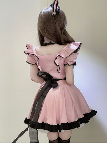 Kawaii Pink Lolita Maid Outfit