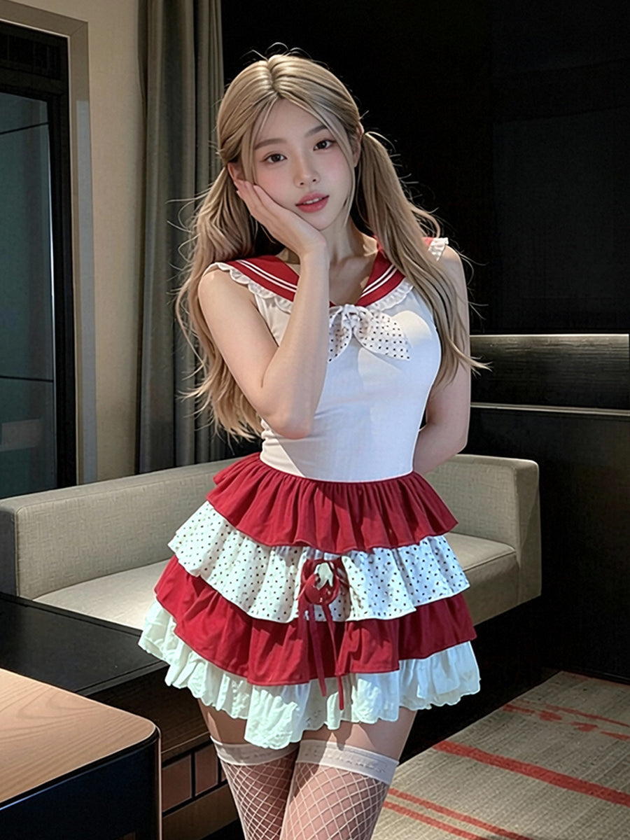 Kawaii Sailor Tiered Cosplay Dress