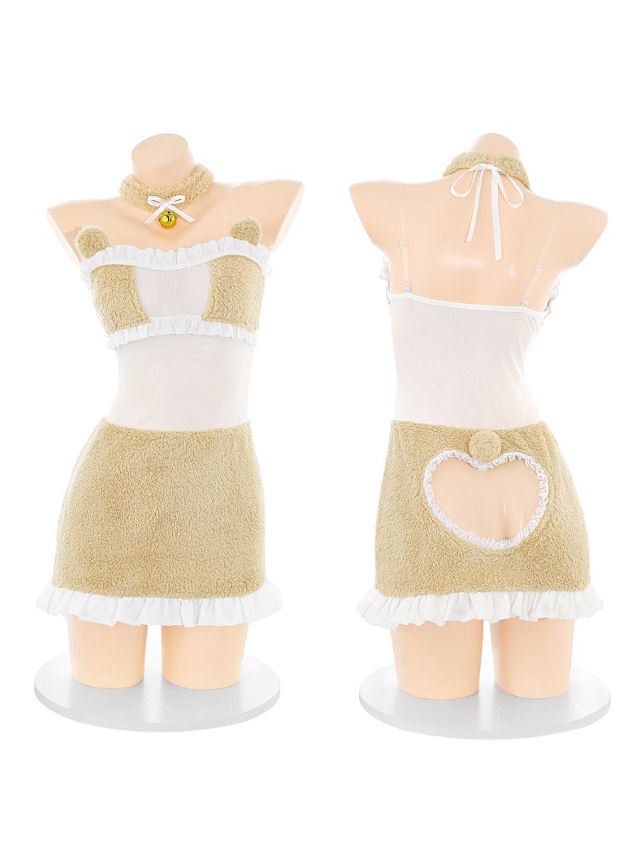 Kawaii Fuzzy Pudding Bear Lingerie Set