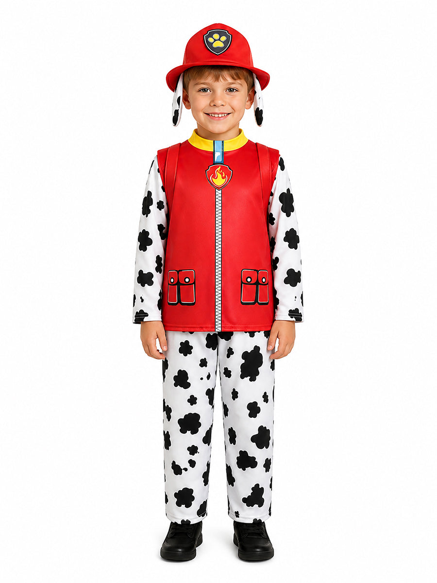 Boys Paw Patrol Marshall Costume Dalmatian Firefighter Cosplay Outfit 