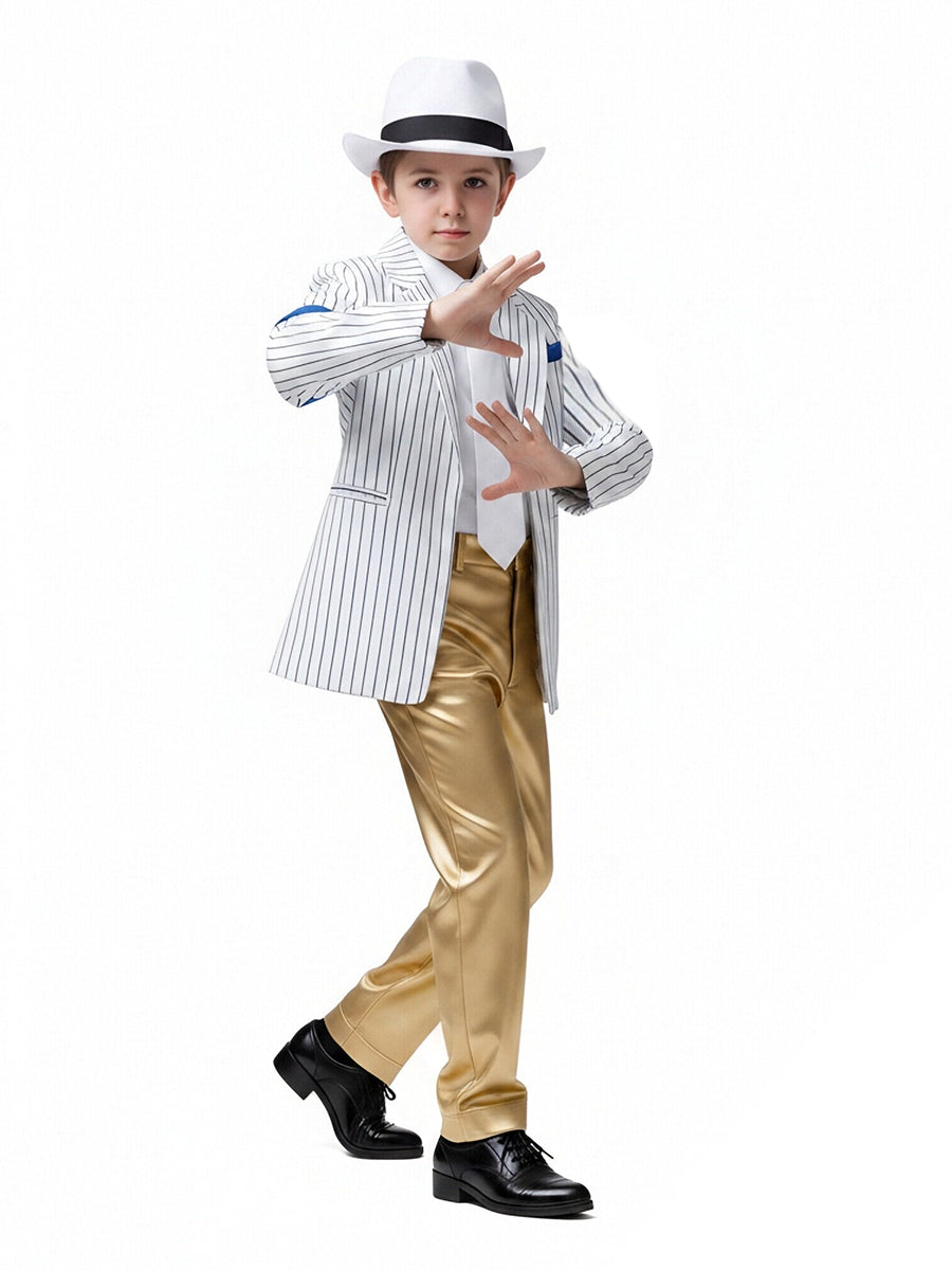 Kids Metallic Gold Stage Costume