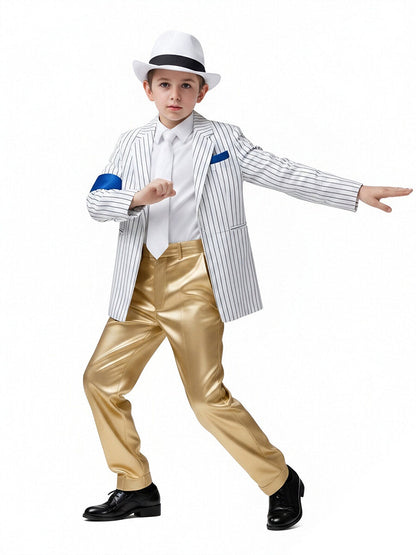 Kids Metallic Gold Stage Costume