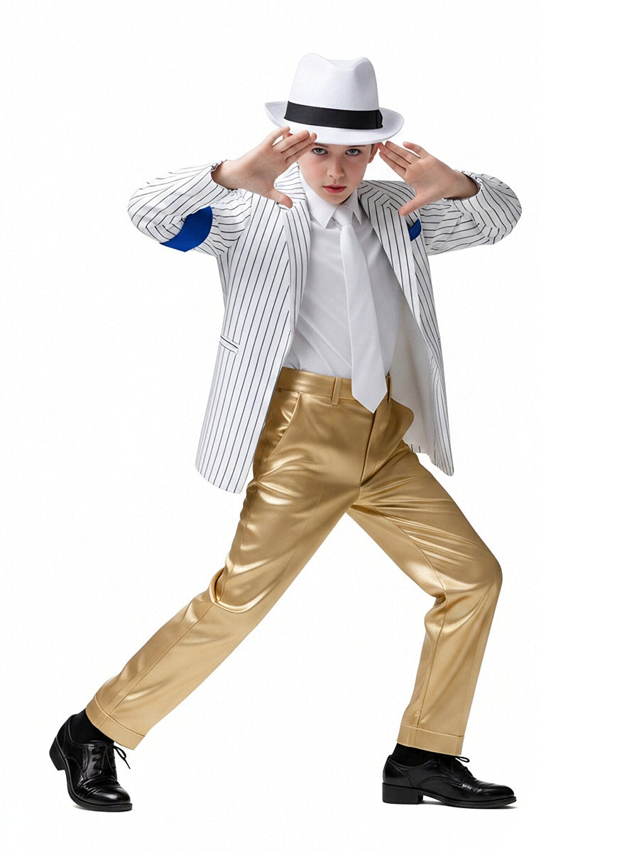 Kids Metallic Gold Stage Costume