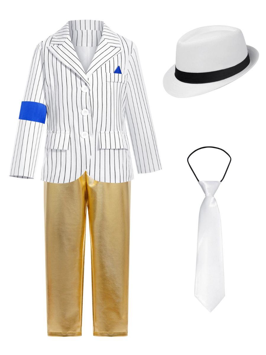 Kids Metallic Gold Stage Costume