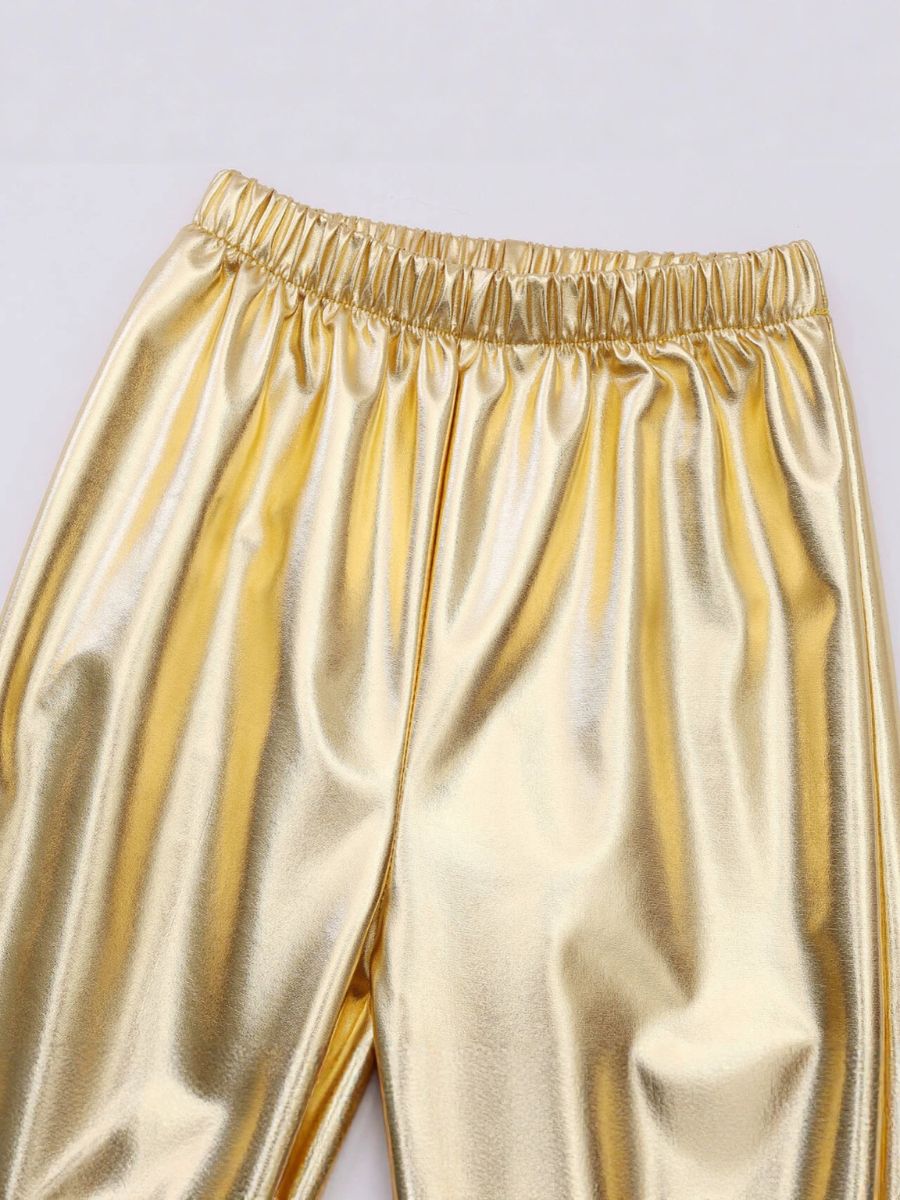 Kids Metallic Gold Stage Costume