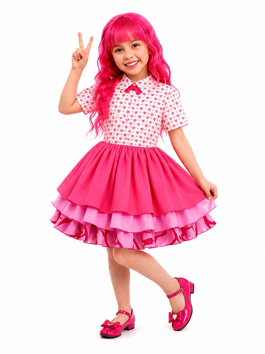 Kids Pink Heart Princess Costume